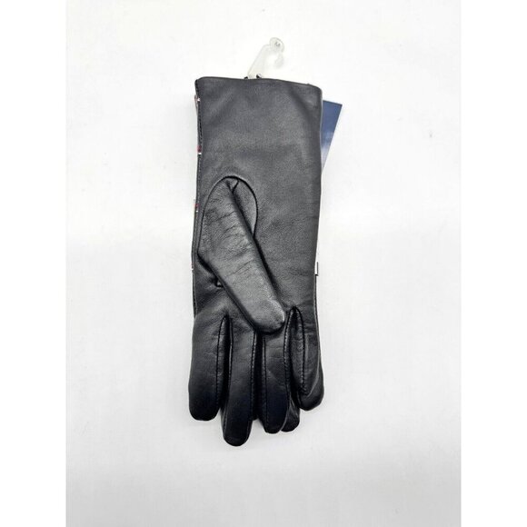 CHARTER CLUB plaid stitched lined touchscreen women's leather gloves -Blk-MEDIUM - Picture 4 of 4